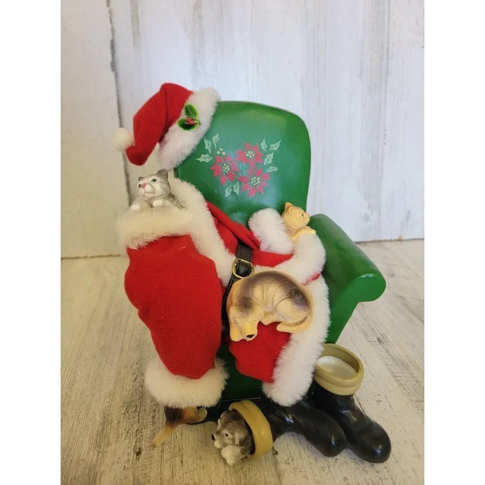 Santa Claus recliner‎ pet cat dog animal Xmas Christmas figure